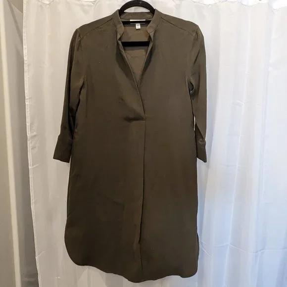 prologue shirt dress Prologue Olive Green Knee-Length Shirt Dress